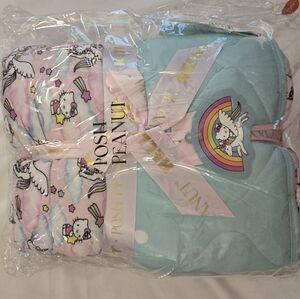 Posh Peanut Hello Unicorn, Hello Kitty Quilted Patoo Blanket